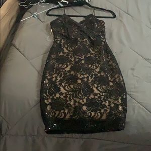 Black lace dress with nude undertone